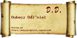 Dubecz Dániel névjegykártya